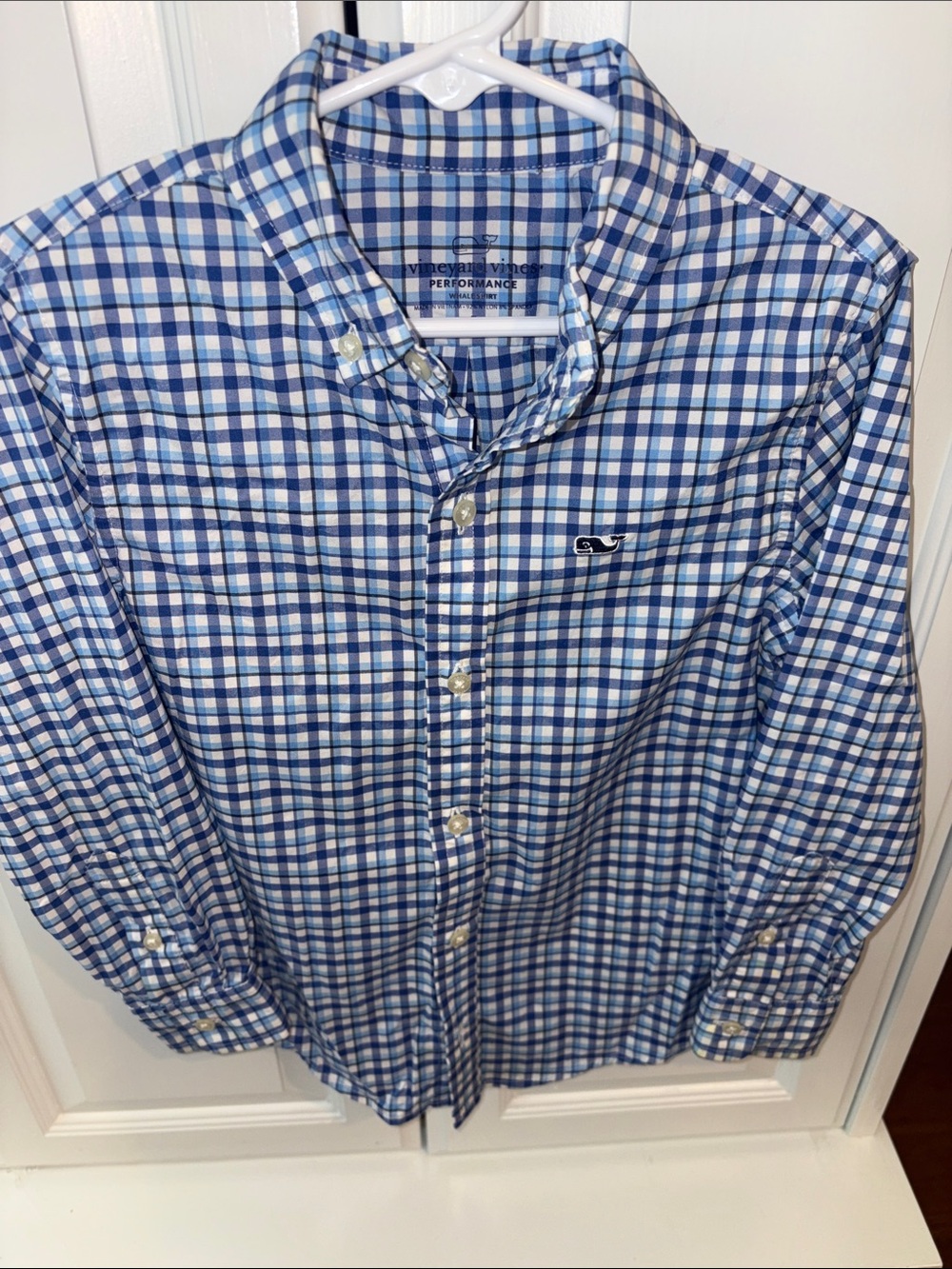 Vineyard Vines Blue and White Plaid Button-Down Shirt